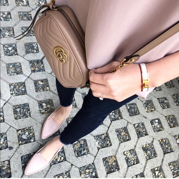 Anthropologie Shoes - Blush Leather Snake Embossed Loafer Flat